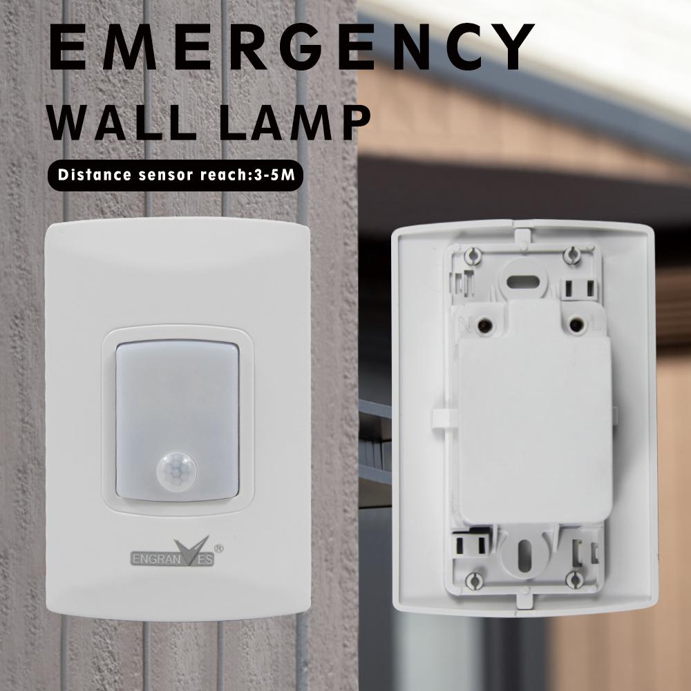 Motion Sensor Emergency Light Embedded Wall Lamp Indoor Inductive Corridor Stair Lighting for Power Failure Automatic Lighting
