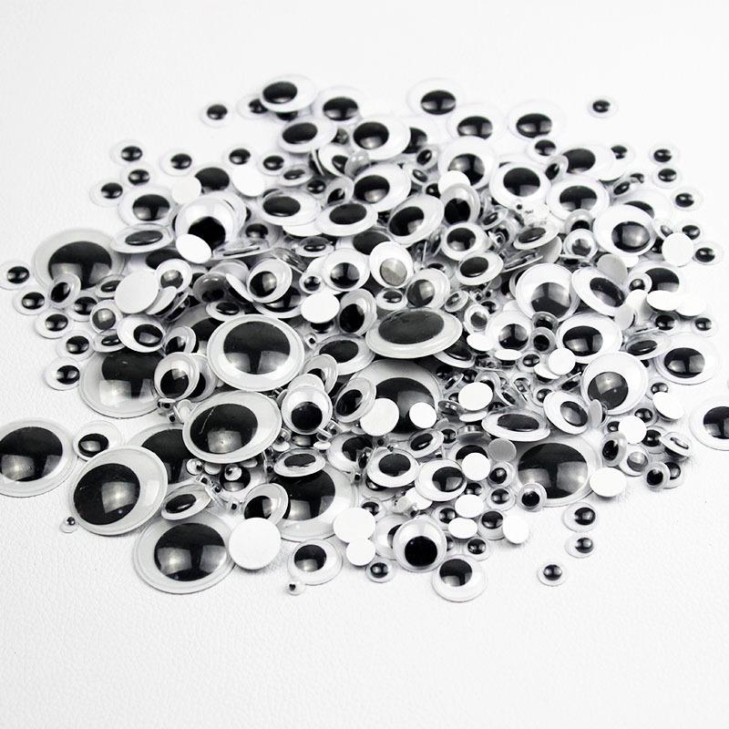 DIY 3D Animal Eyes with Adhesive Black & White Stickers for Crafting