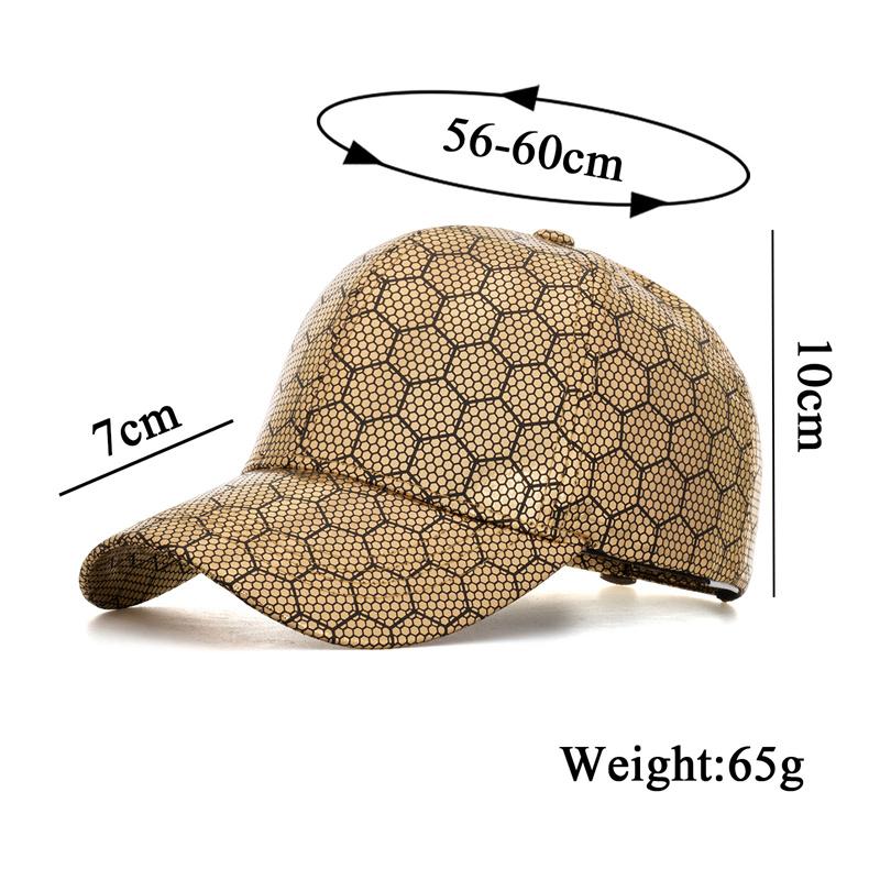 Spring Autumn Hexagon Gold Silver Baseball Cap Male Outdoor Sunscreen Sun Cap Female Ponytail Panama Cap Visor Hats Snapback Hat