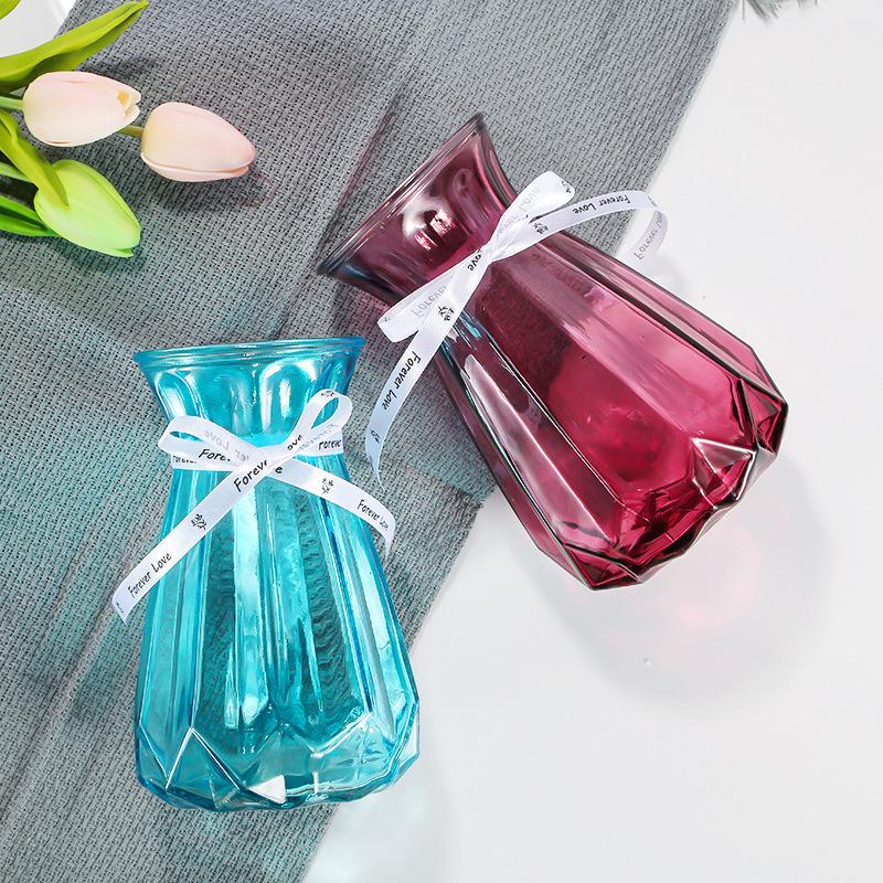 European Origami Glass Vase - Elegant Hydroponic Flower & Dried Decor for Living Room