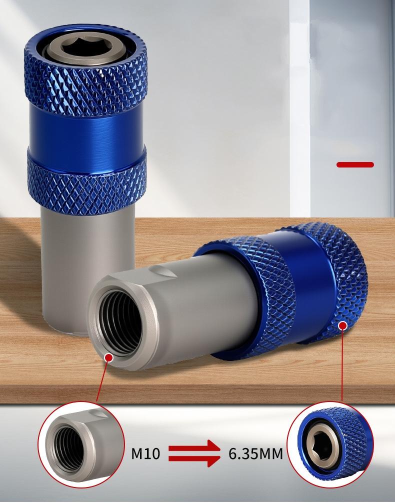 10mm Threaded To 1/4 Inch Hex Adapter Keyless Electric Drill Screwdriver Conversion Head Quick Release Drill Converter