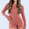 Seamless Quick-Dry Long Sleeve Yoga Bodysuit: European & Asian Fit