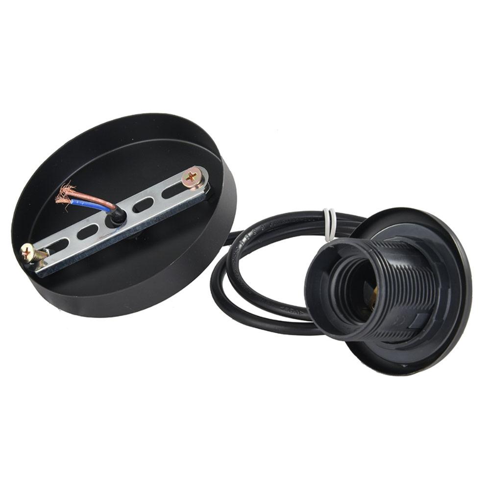 Pendant Light Lantern DIY Retro Lampshade Hanging Line Ceiling Light Lamp Holder Bulb Base