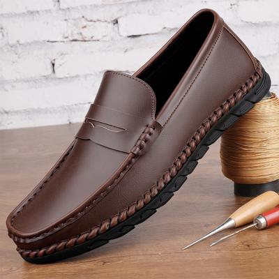 Mode Mode Chaussures Décontractées pour Hommes Cuir Véritable Mocassins Mode Été Chaussures à Enfiler Ultralégères Chaussures de Conduite pour Hommes
