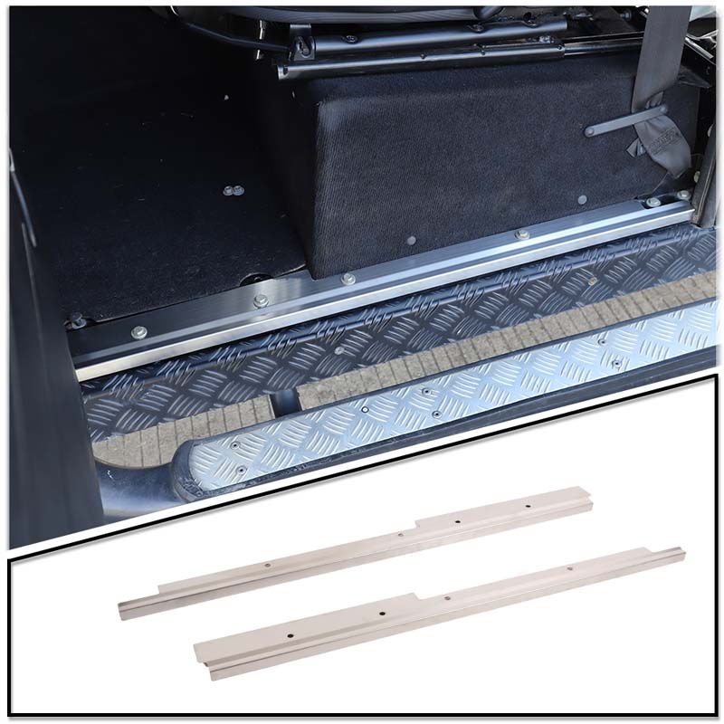 For Land Rover Defender 2004-2018 inner sill bar pressing guard plate Auto welcome pedal Auto parts Stainless steel Black 2pcs ea3