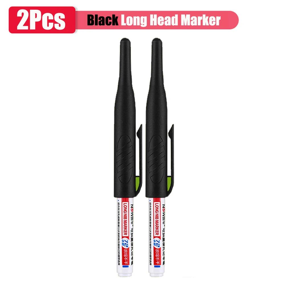 1-8pcs 32mm Long Head Markers Pen Multi-purpose for Woodworking Tile Decoration Deep Hole Marker Pens Red/Black/Blue/Green Ink