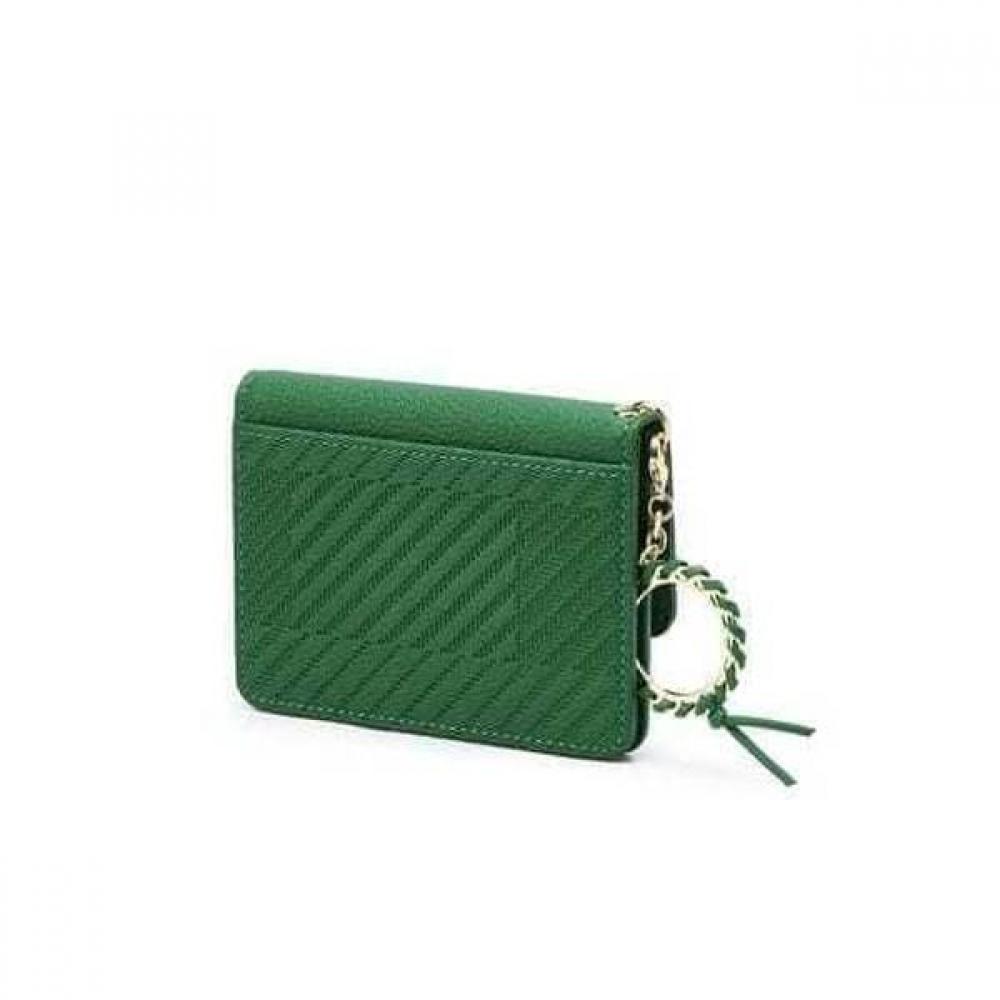Daks Green Logo Contrast Leather Card Wallet Dcho5f162e2