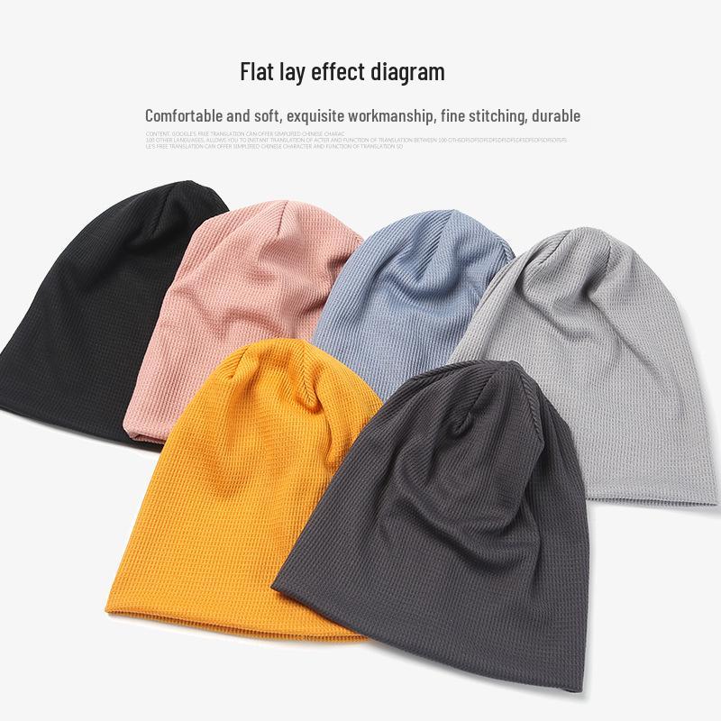 Unisex Winter Fleece-Lined Knitted Slouchy Beanie for Large Head Sizes