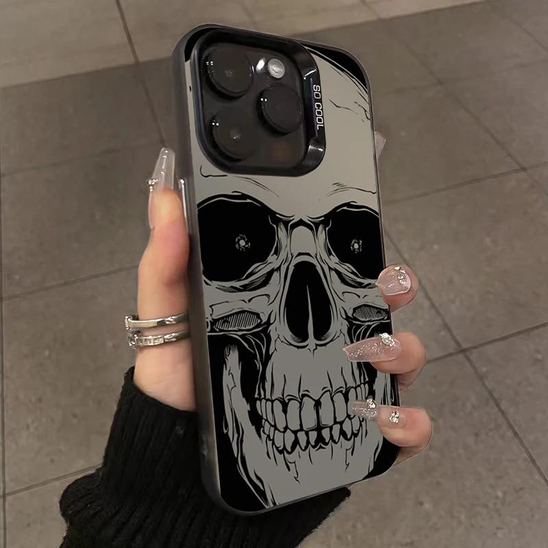 Four Spooky Skull Pattern Cover For  Redmi Note 13 12 11S 11 10S 10 Pro Plus Redmi 13 12C 10C Shockproof Laser Matte Cover