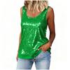 Women's Fashion Sequinned Sleeveless Round,Neck Top
