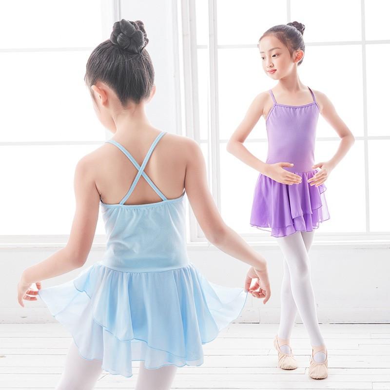Girls Ballet Dance Costume Lightweight Tulle Skirt Leotard Kids Performance Practice