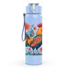 1PC Colorful Rooster Floral Pattern 750ml Color Plastic Sports Water Bottle Leakproof Flip Straw Lid Suitable for Sports Office Home Use
