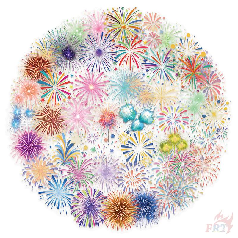 50Pcs/Set Watercolor Fireworks Art PET Stickers Waterproof DIY Fashion Doodle Decals Stickers