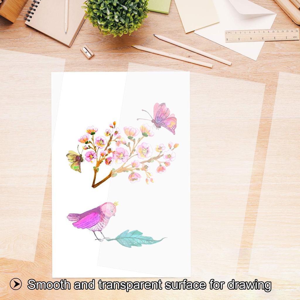 FEPITO 100 Blatt Transparentpapier 8,5 x 11 Zoll Transluzentes Zeichenpapier Klares Papier zum Skizzieren, Nachzeichnen, Zeichnen, Animation