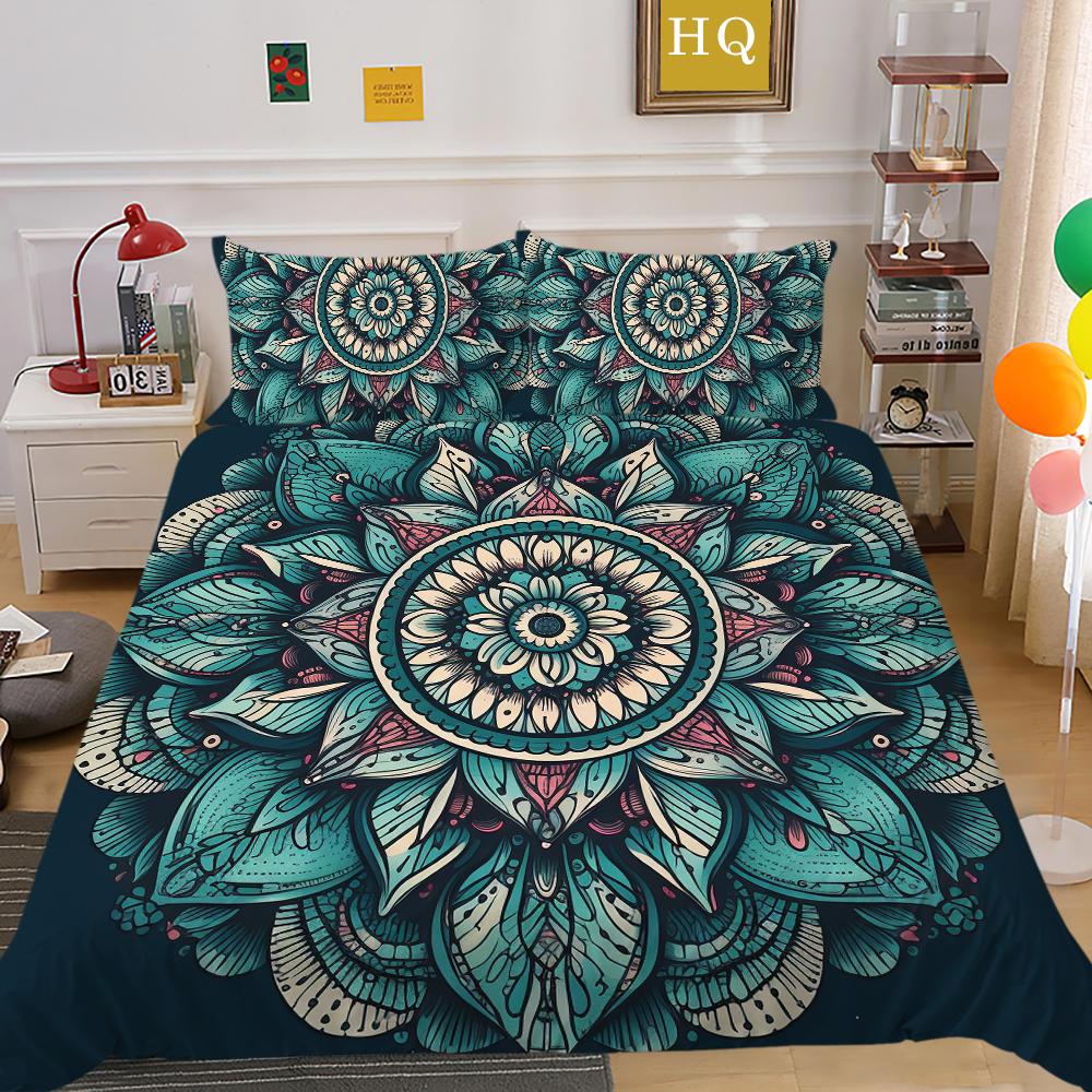Seturi de lenjerie de pat Frumos Mandala Husă de pilota Moale Full Twin Dimensiune pentru Femei Set Pat de înaltă calitate Lenjerie de pat acasă