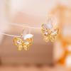 Simple Zircon Butterfly Earrings Light Luxury High-end Stud Earrings Temperament Fashionable Sweet Pearl Earrings Women