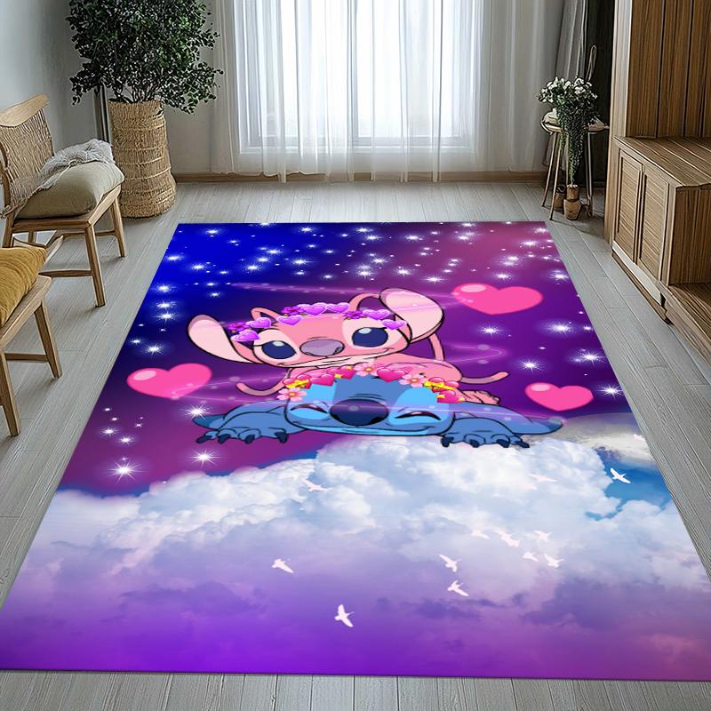 Cute S-Stitch Cartoon Living Room Non-Slip Area Rug Soft Carpet for Bedroom Kids Playroom Sofa,Home Decor Doormat Gift
