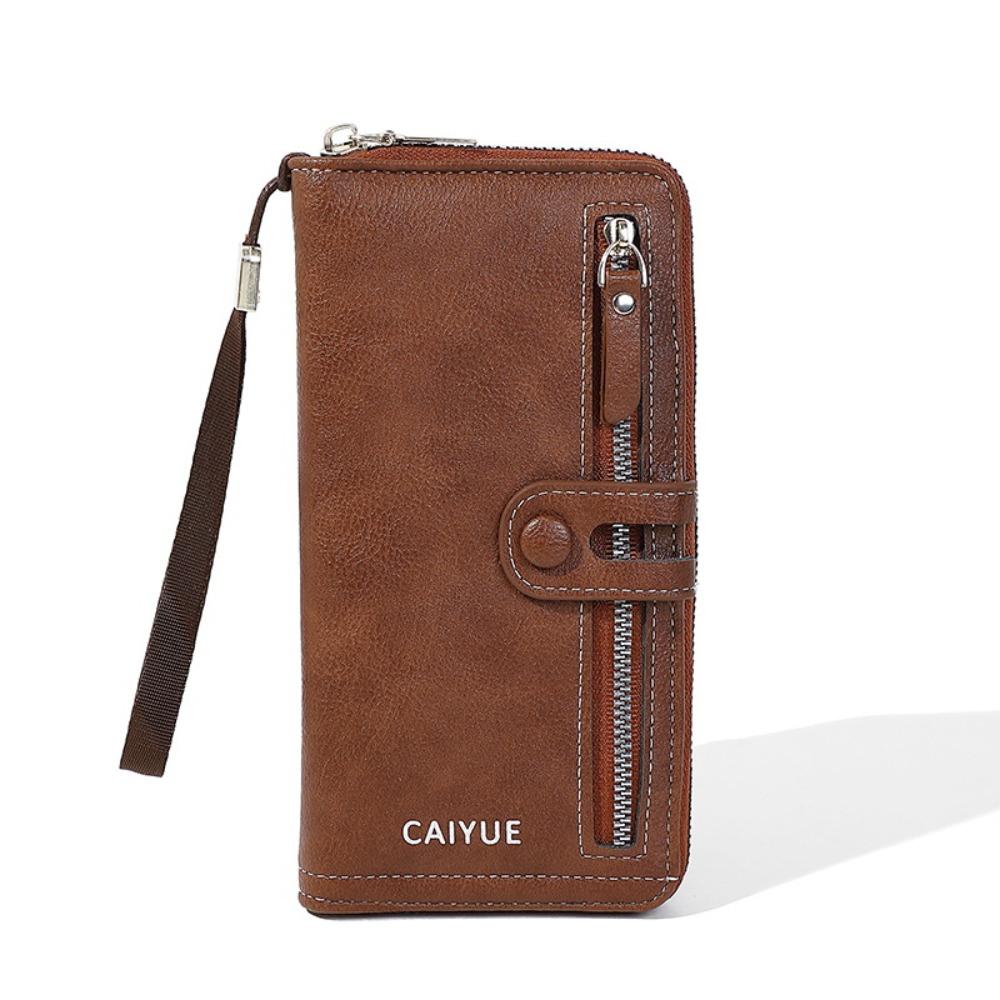 

Мужской деловой кошелек из искусственной кожи, длинный клатч, модный мужской кошелек, сумочка коричневый