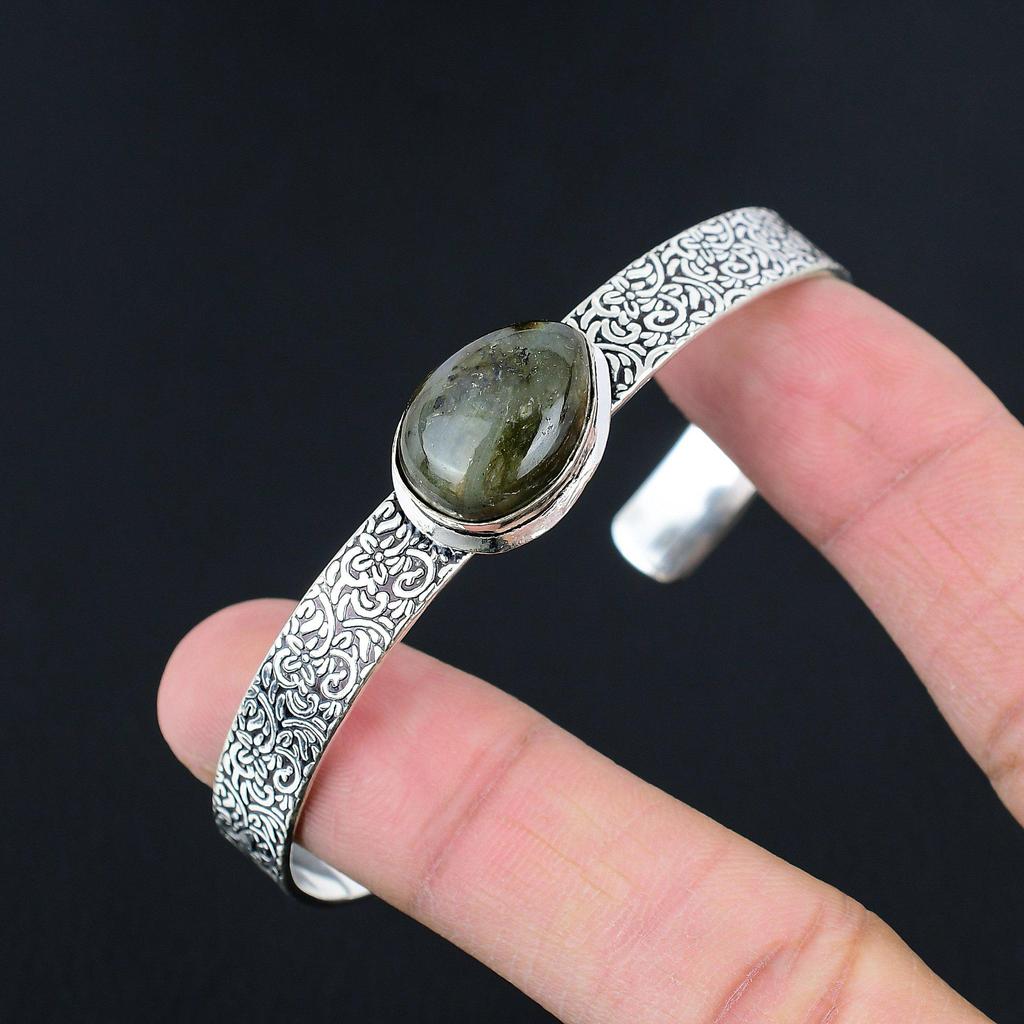 Womens Day Sale 925 Silver Labradorite Stone Sister Artisan New Bangle Bracelet