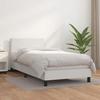 3140982 vidaXL Bed with Box Spring and Mattress White 90x200 Cm Faux Leather