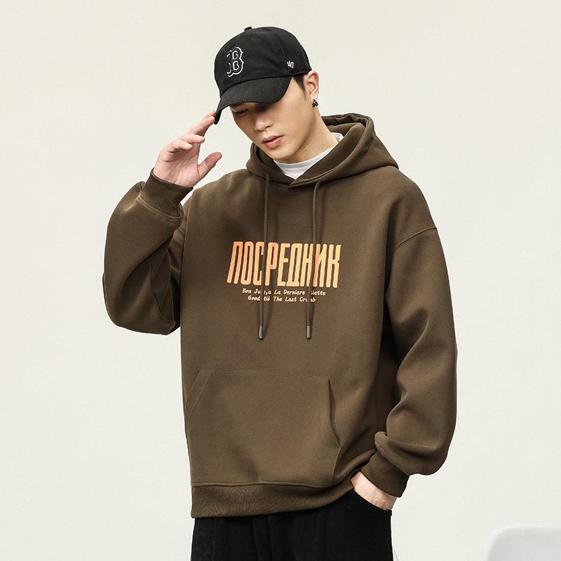 

Американский тяжелый свободный свитер с капюшоном для мужчин, осенне-зимняя верхняя модная брендовая футболка с длинными рукавами, куртка, мужская одежда 3XL армия зеленый