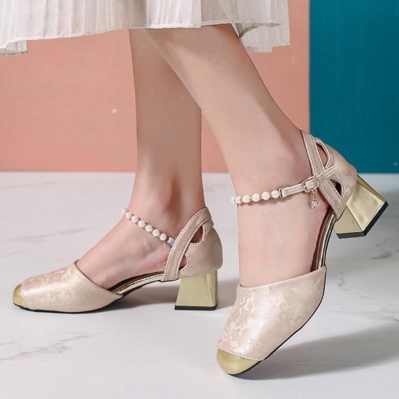 Baotou Sandalen - Damenschuhe mit mittlerem Absatz - Neuer Stil - Elegante High Heels mit dickem Absatz
