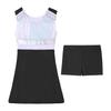 Kids Girls Cheerleading Outfits with Shorts Sleeveless Dress Cheer Uniform Costume