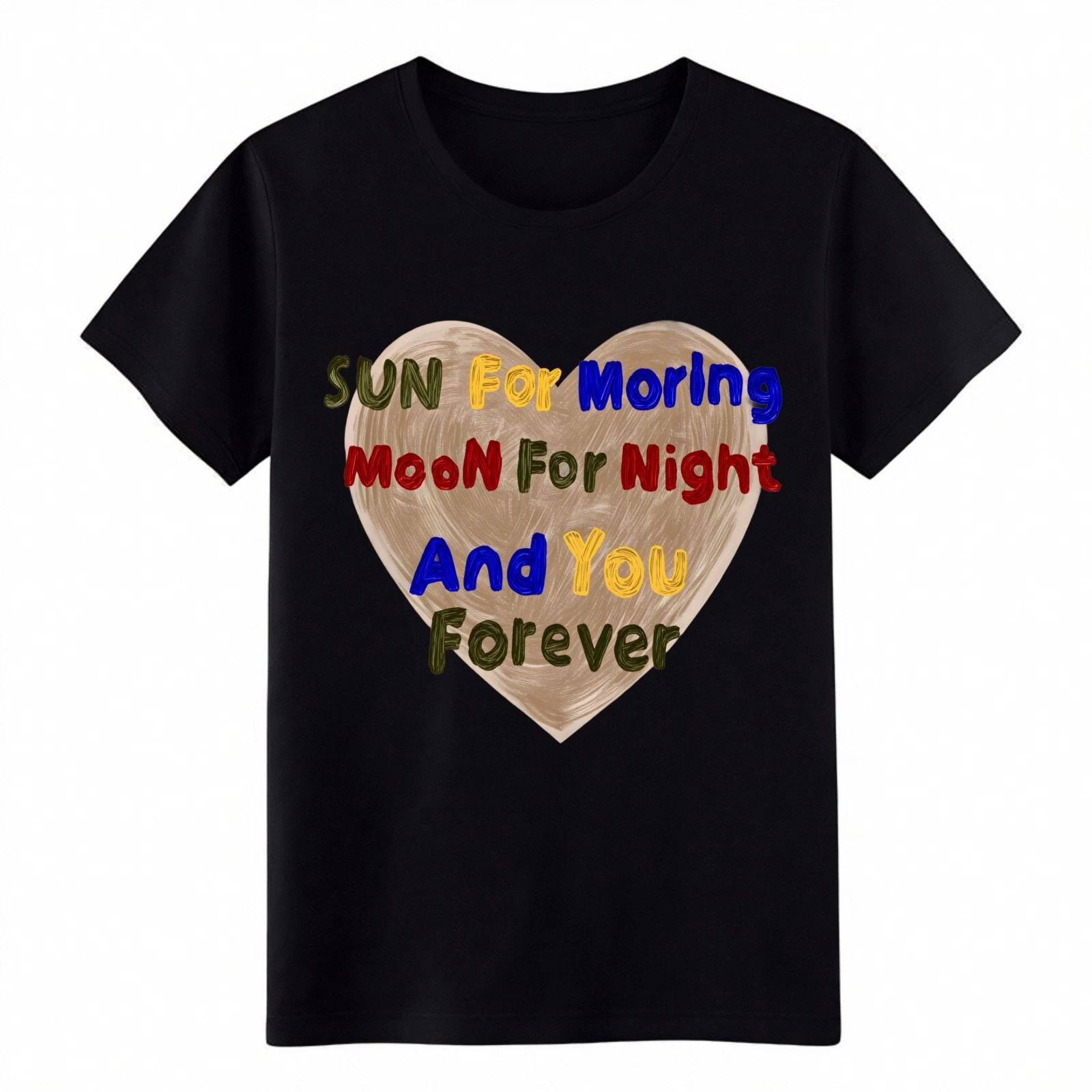 Hand Drawn Heart Love Quote  You Forever  Cute Cotton T-Shirt XL