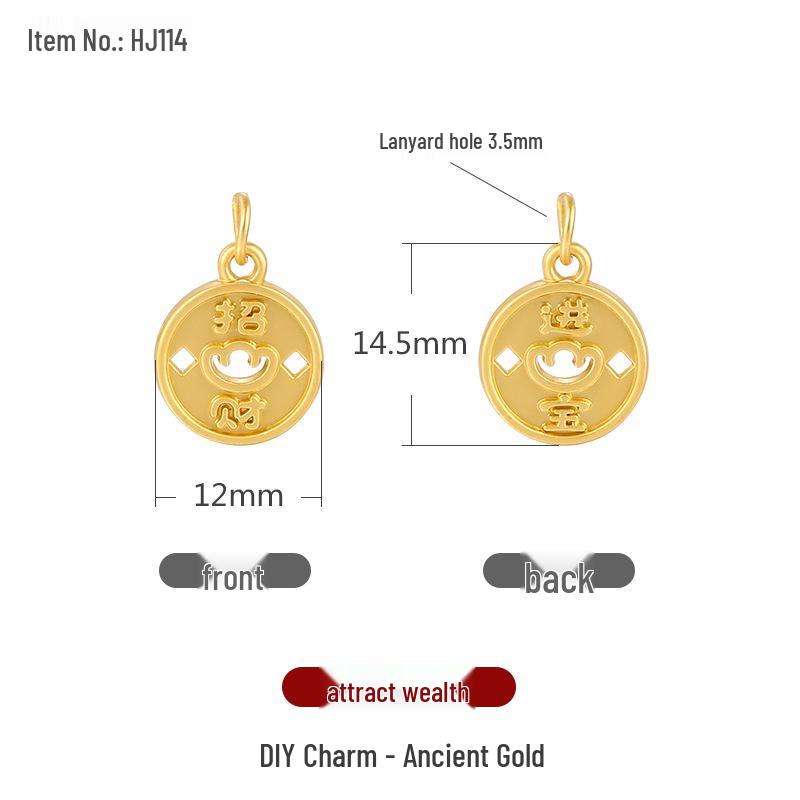 

Подвеска-шарм из песочного золота 2021: Аксессуар для ожерелья ручной работы, сделанный своими руками, для богатства, удачи, радости и счастья