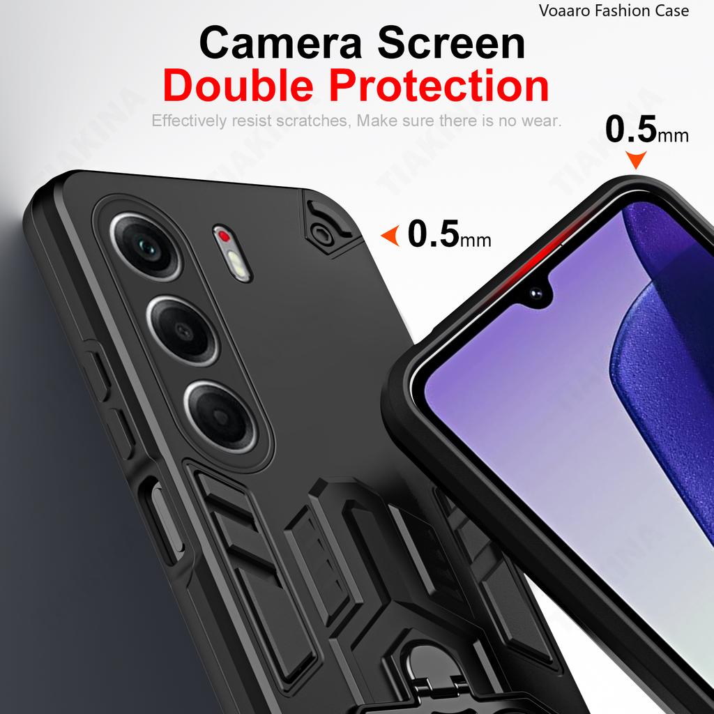 Dual Finger Ring Armor Cover for Tecno Camon 40 Pro 5G Case for Tecno Camon 40 Pro 4G Rotate Metal Bracket Kickstand Case Capa