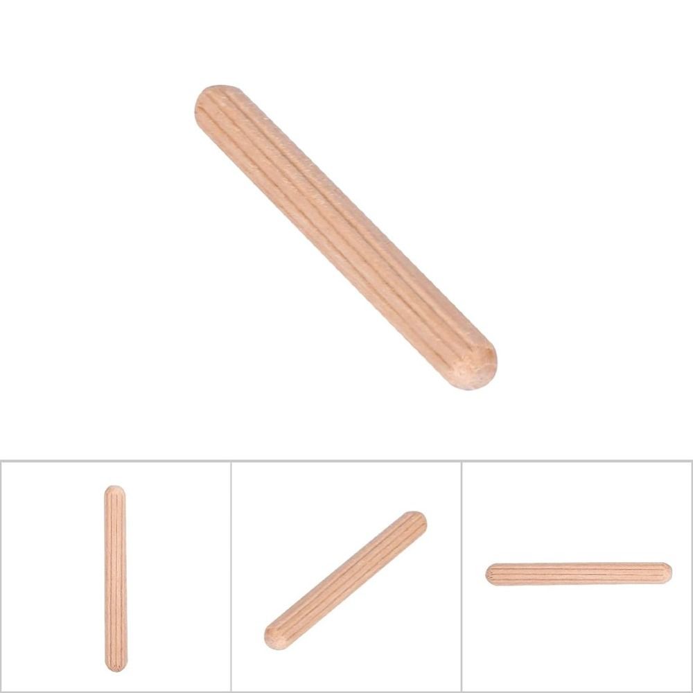 50Pcs 6x30mm 6x40mm 6x50mm Wooden Dowels  Fluted Wood Dowels Rods Wooden Crafts Dowel Pegs