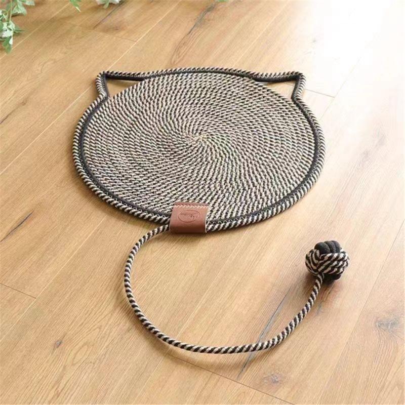 Cotton Rope Cats Scratcher Tool Round Scratching Post Mat Cats Scratch Pad for Cats Helps Maintain Claw Provide Fun
