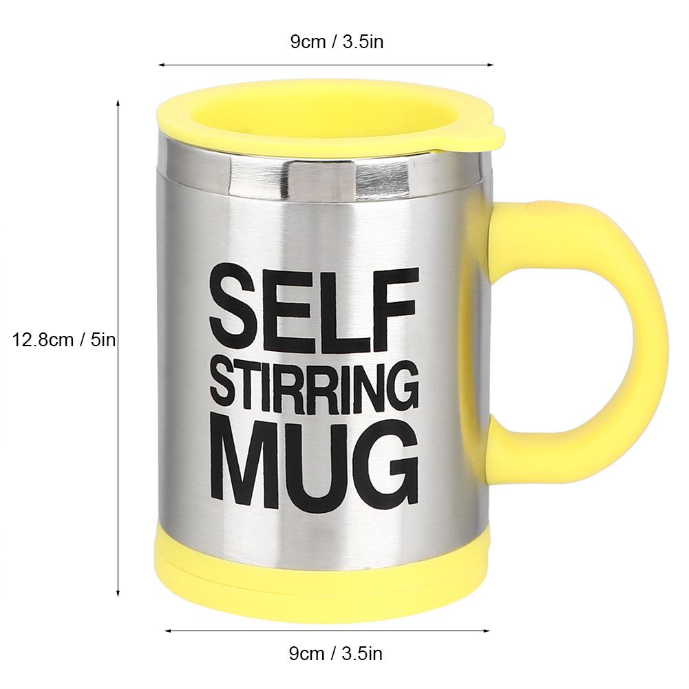 400ml Stainless Steel Electric Automatic Mixing Coffee Cup Self Stirring MugYellow 400ml