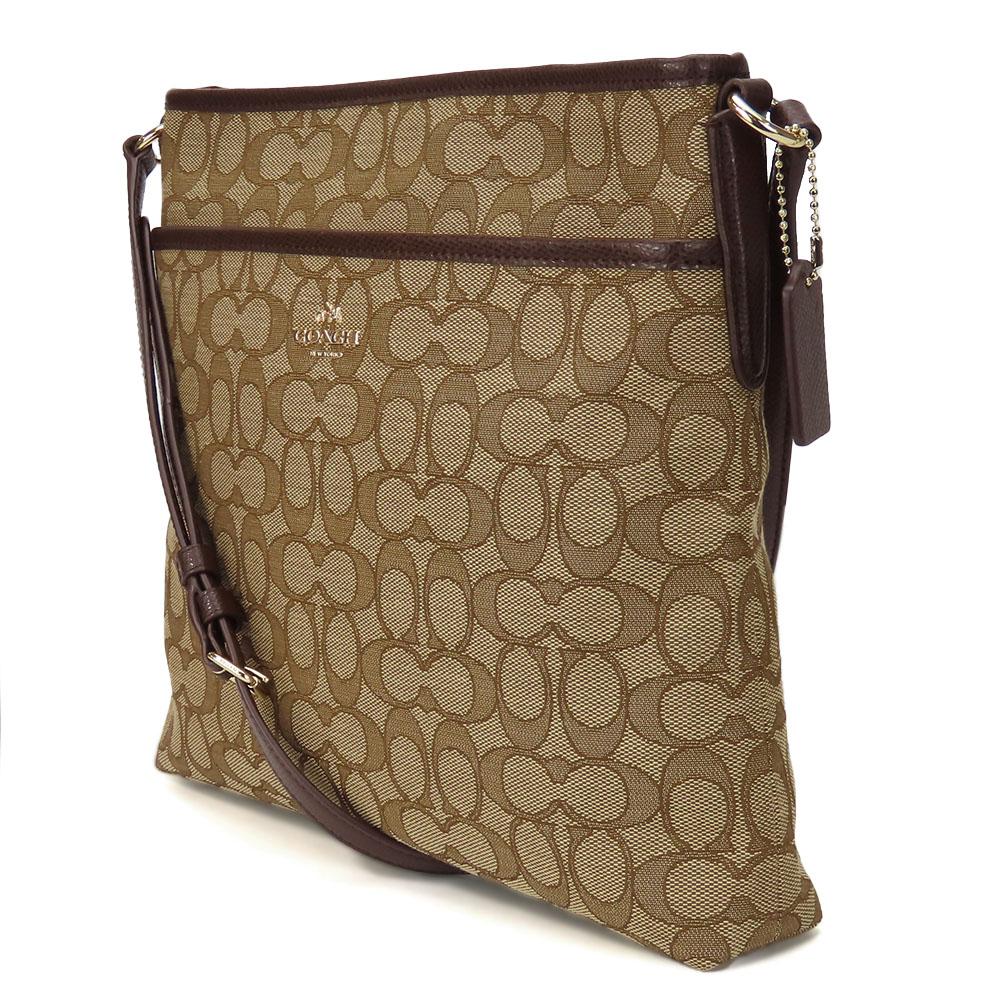 Used COACH Shoulder Bag F55363 Signature canvas/leather Brown Diagonally hung