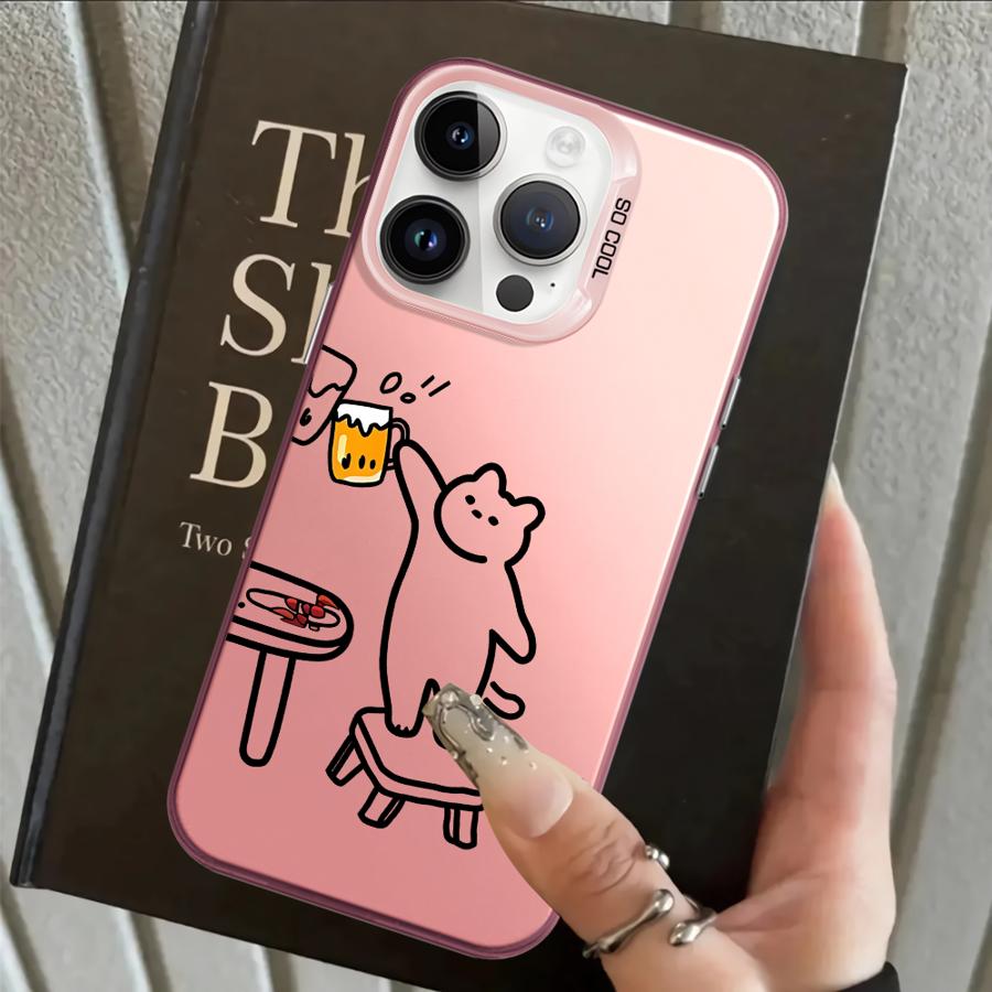 Funny Cat Clear Couple Paired Back Phone Cover Case for iPhone 17 Pro Max 16 11 14 XR XS Air 13 Pro 12 15 Plus