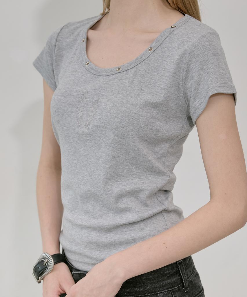 Lekim Lwe Eyelet T-Shirt (Gray)