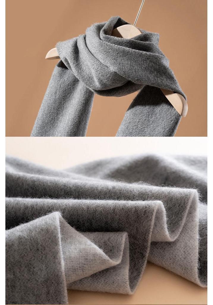 Women's 100% Pure Cashmere Scarf, New Solid Color, Wavy Pattern, Double-Sided Knit, Versatile, Warm Neck Gaiter