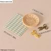 Mini Scissor Plaid Fabric Set for OB11 Dollhouse Sewing, Picnic Scenes, and Toy Photography.