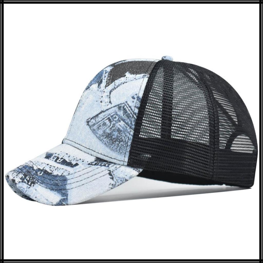 White Fang Hat Cap Mesh Baseball Cap Adjustable Casual Sports Breathable Men Women CZA459 (Gray)