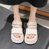 Fashion New 2025 Pearl Strap Chunky Sandals Women Summer High Platform Wedges Slippers Woman Fashion 8CM Heels Thick Bottom Beach Slides