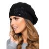 Arizona Women' Winter Beret with Flowers on a High Leg Color Black