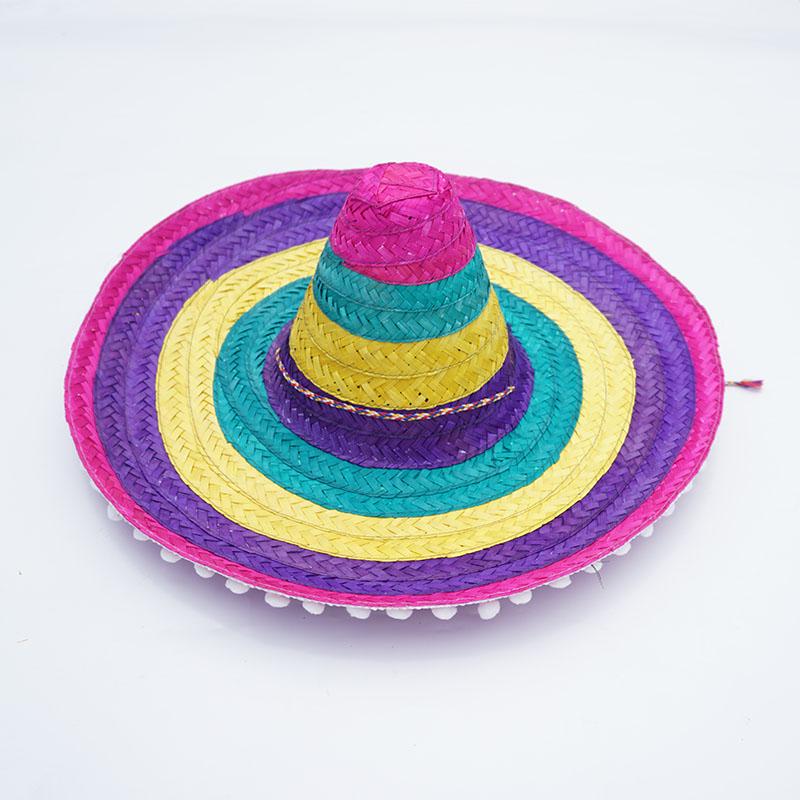 Bunter mexikanischer Strohhut für Kinder & Erwachsene – Halloween, Karneval, Weihnachtsfeier Kostümzubehör