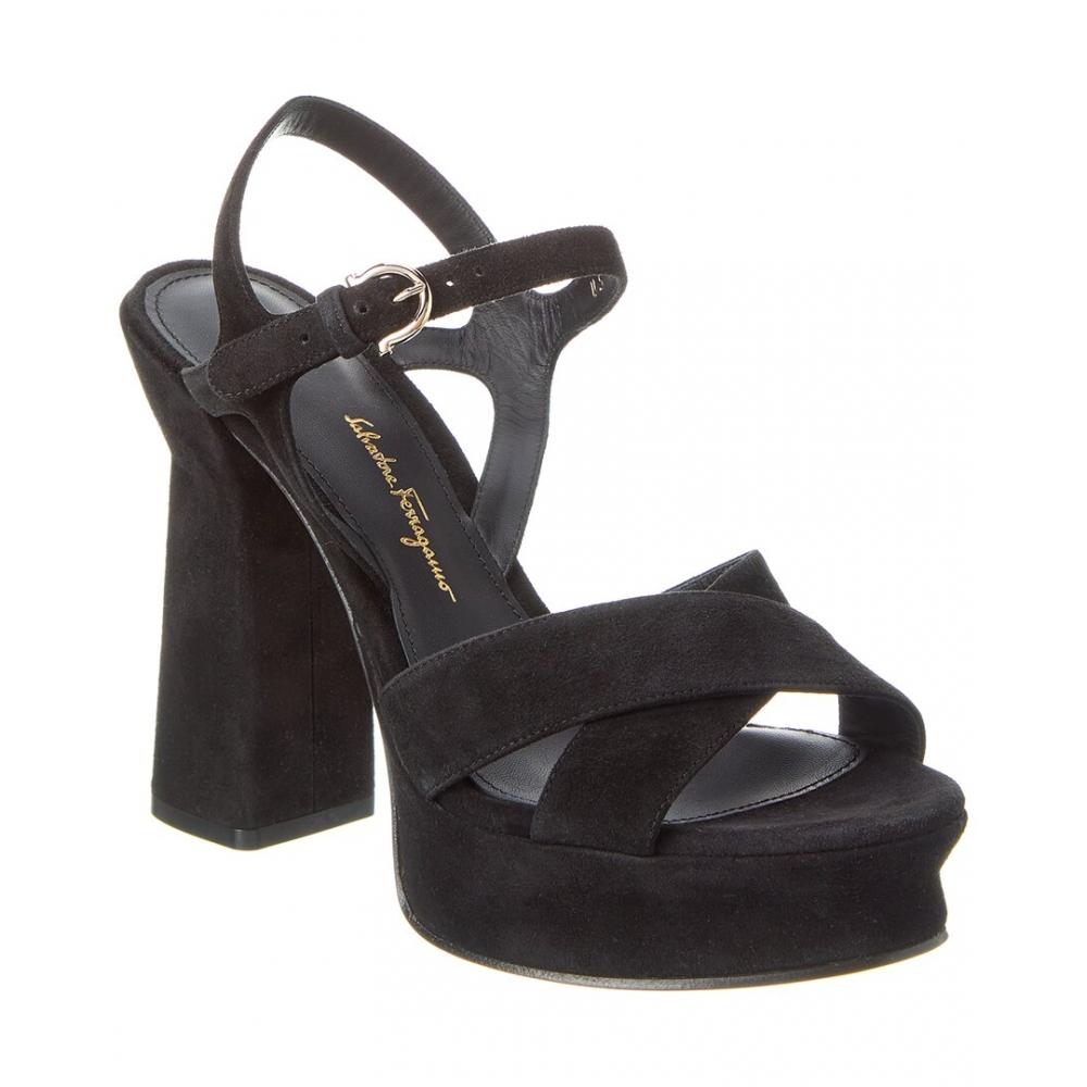 

Замшевые сандалии на платформе Salvatore Ferragamo Ferragamo Sonya черный