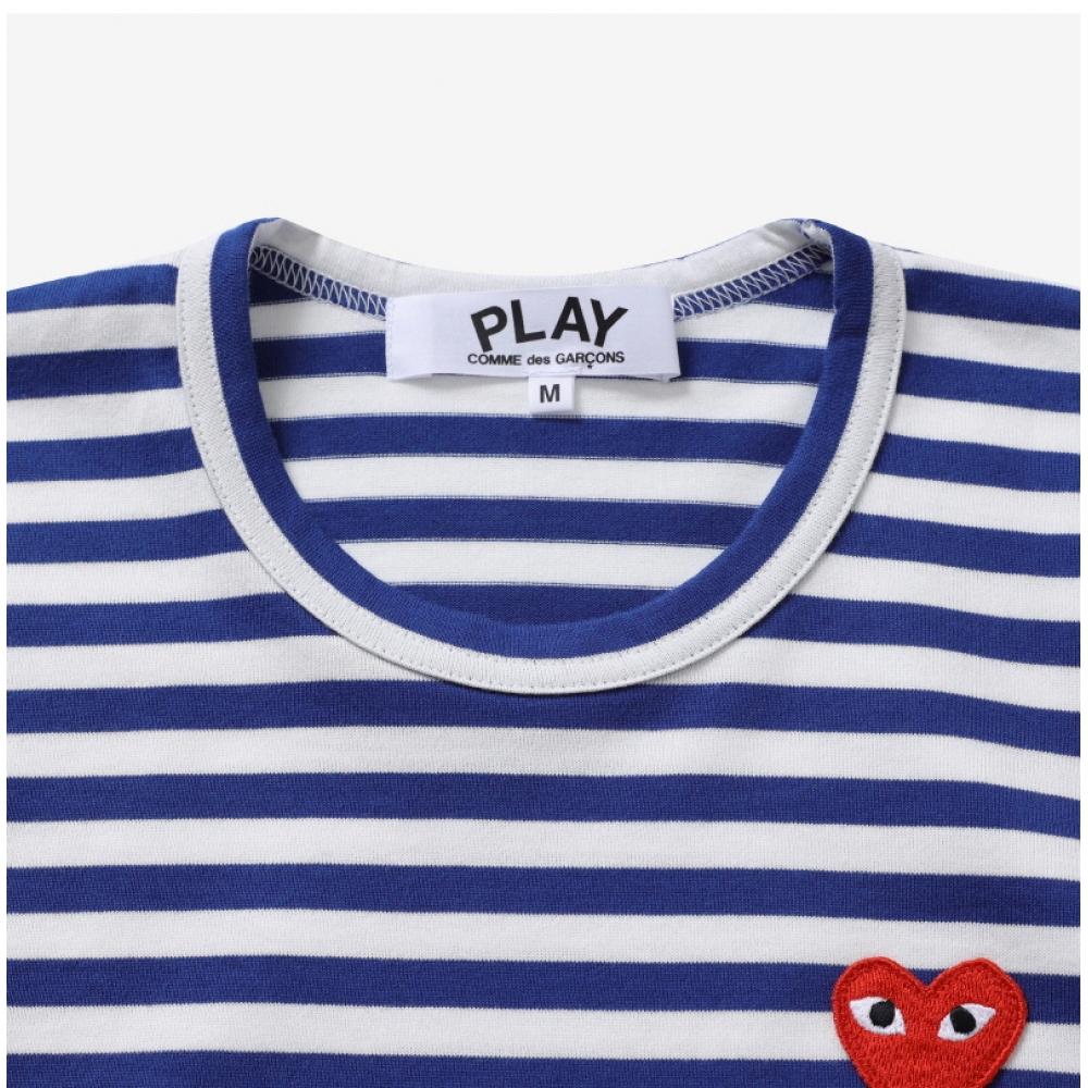 Comme Des Gar Ons Long Sleeve T shirT Red hearT sTripe Ax T164 051