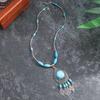 Beads Ethnic Style Necklaces Metal Chain Bohemia Style Choker Chic Stone Pedant Necklace  Gifts
