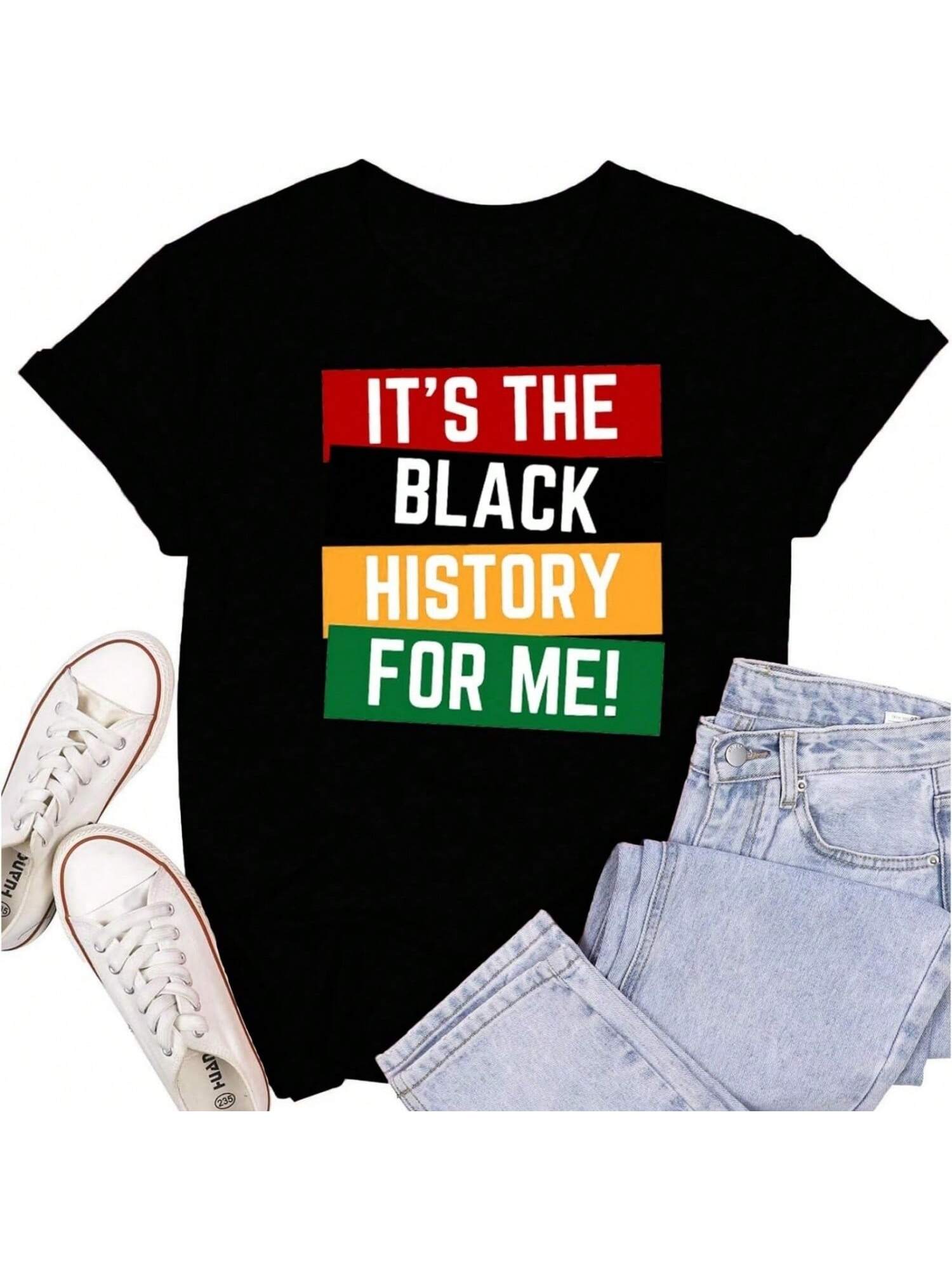 Month Shirts For Women Pride Tee Tops African American T-Shirt S разноцветный
