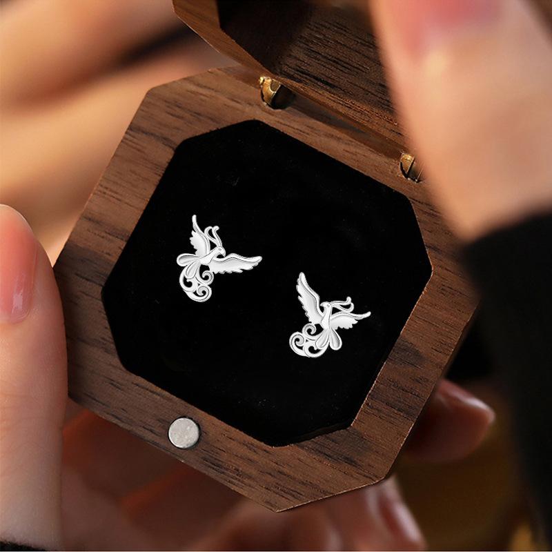 Earrings Antique Style Creative Design Auspicious Animal Phoenix Bird Earrings Fire Phoenix Earrings