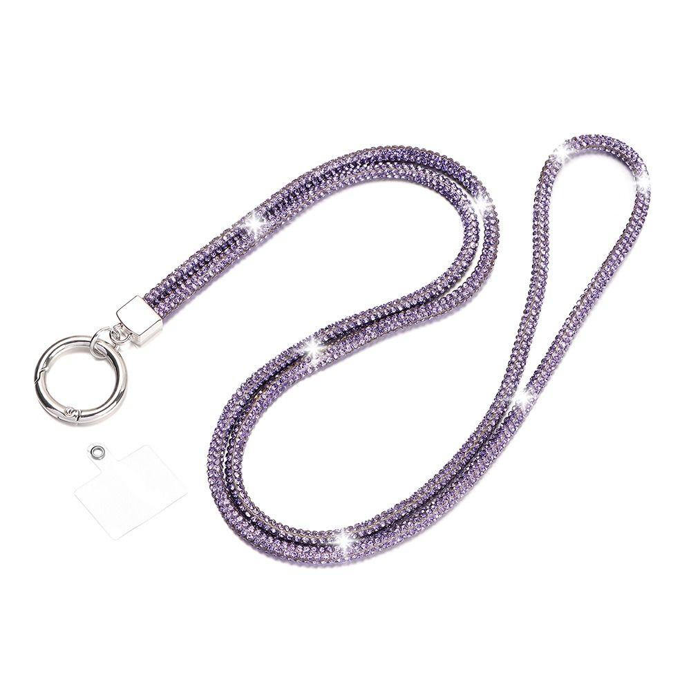 

Блестящий брелок со стразами, подвесной шнурок для телефона, шнурок для телефона с кристаллами, цепочка, ремни для подвешивания фиолетовый