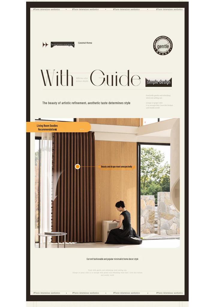 Elegant Double-Sided Cotton Linen Light-Blocking Curtains with Retro Design and Multiple Specifications