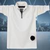 2024 Men's Plus Size Stand Collar Long Sleeve Polo Shirt with Zipper